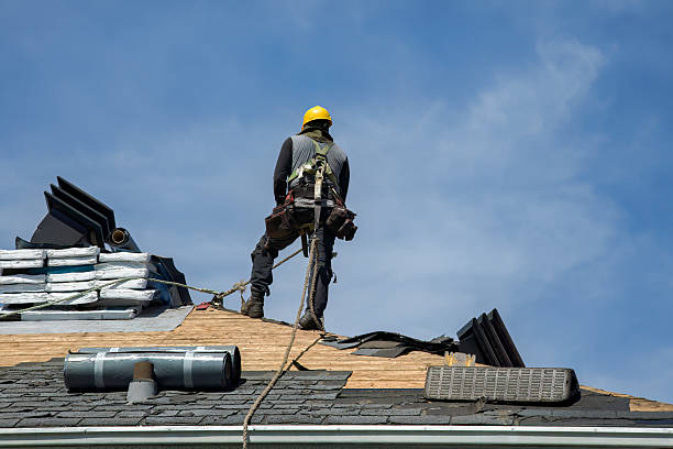 Professional Gutter Installation technician working in Woodacre, CA